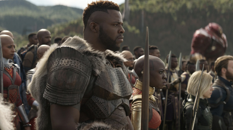 M'Baku and Okoye in Avengers: Infinity War