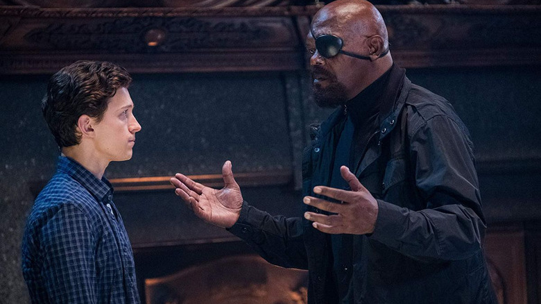 Samuel L. Jackson and Tom Holland in Spider-Man: Far From Home