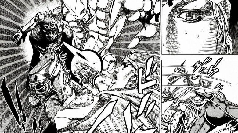 A panel from the Steel Ball Run manga