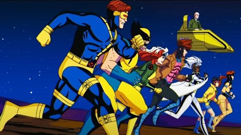 Sequência do título de abertura de X-Men '97 Ciclope Wolverine Rogue Storm Gambit Jubilee