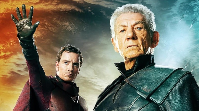 The X-Men: Days of Future Past poster featuring both versions of Magneto.