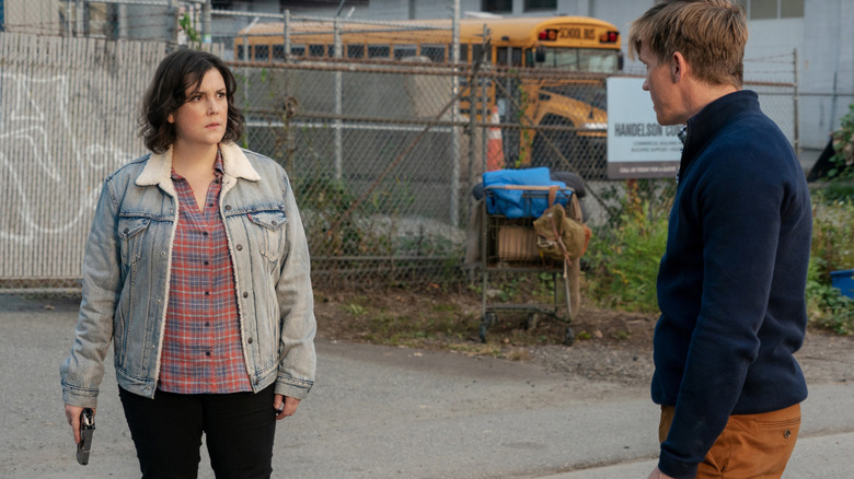 Melanie Lynskey and Warren Kole in Yellowjackets