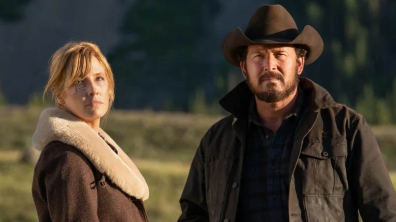 Beth e Rip em um campo em Yellowstone