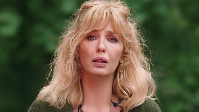 Kelly Reilly as Beth Dutton looking shocked in Yellowstone