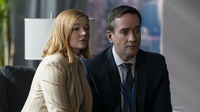 Sarah Snook as Shiv Roy and Matthew Macfadyen as Tom Wambsgans in Succession