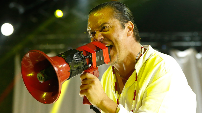 Mike Patton with a megaphone