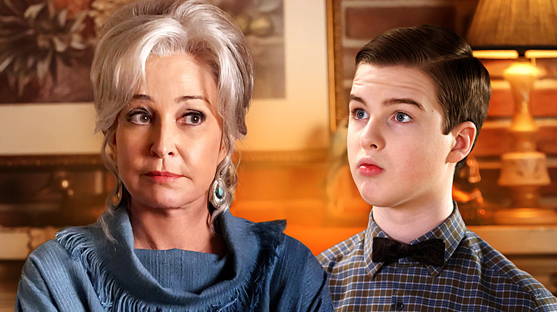 Annie Potts as MeeMaw and Iain Armitage as Sheldon on Young Sheldon