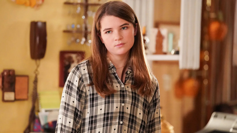 Missy Cooper wearing a plaid shirt on Young Sheldon