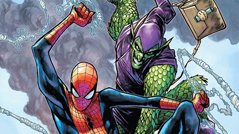 Spiderman and Green Goblin are rising to each other in the art of Spiderman from Hamberto Ramos