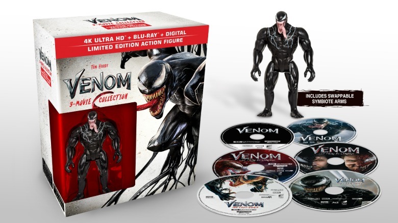 Imagen promocional de la caja de colección de películas Venom 3