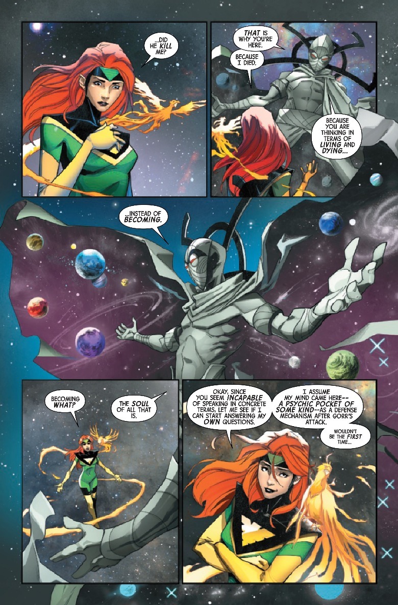 Phoenix #5 Jean Grey y Eternity hablan.