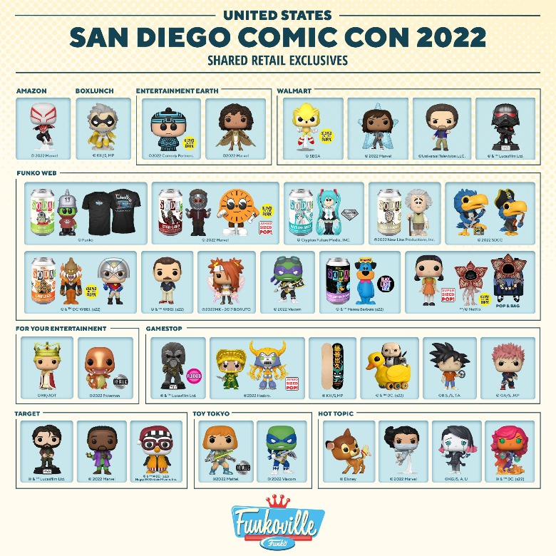 Every Single Funko POP Exclusive Coming To San Diego ComicCon This Summer