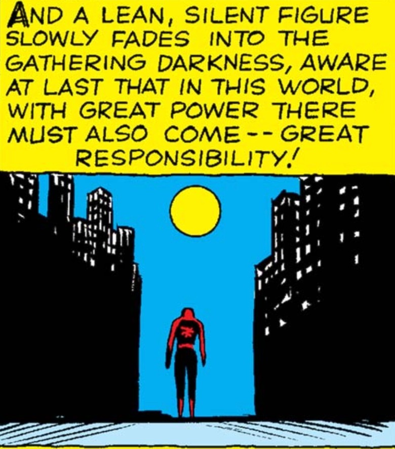 Incredible fantasy #15 end of Spiderman with great power must also come to great responsibility