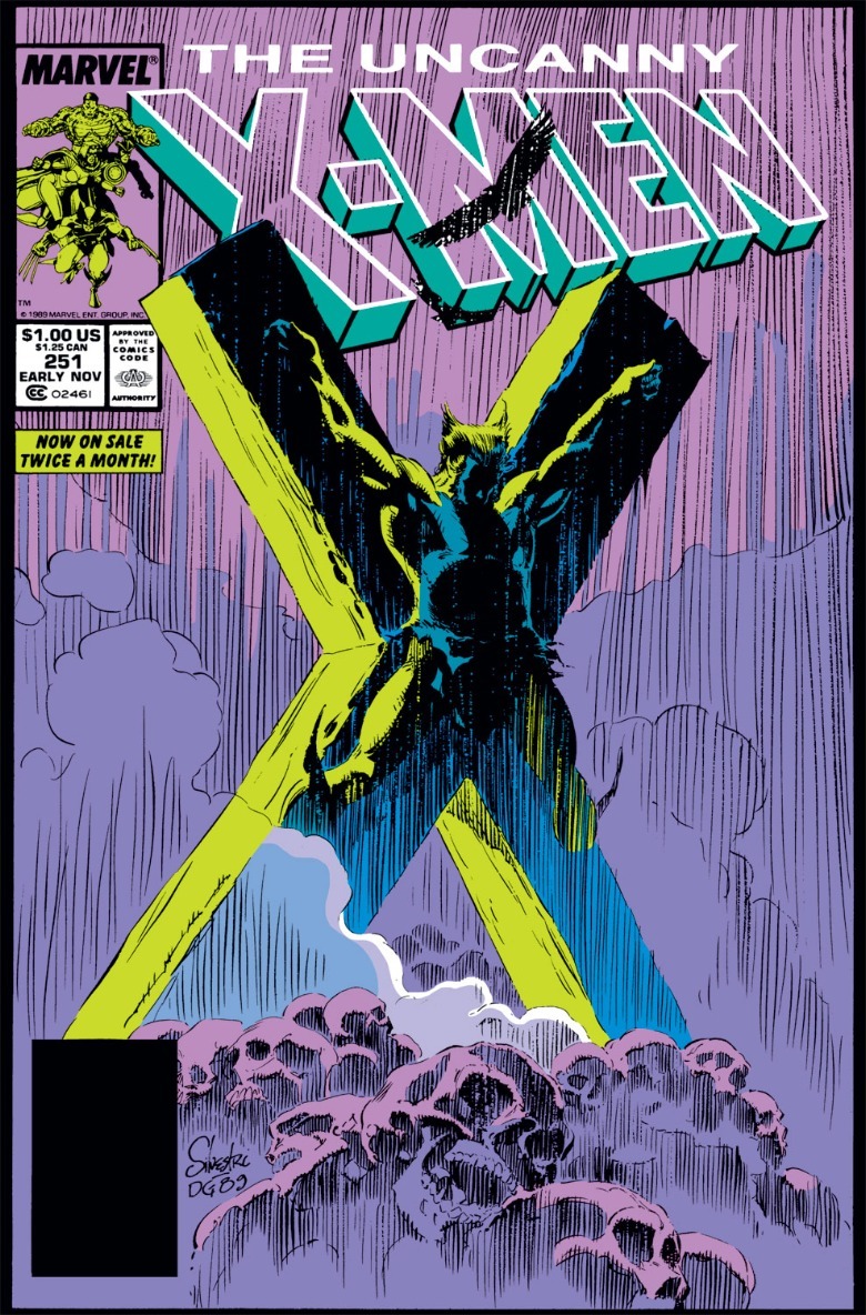 Portada del número 251 de Uncanny X-Men diseñada por Marc Silvestri