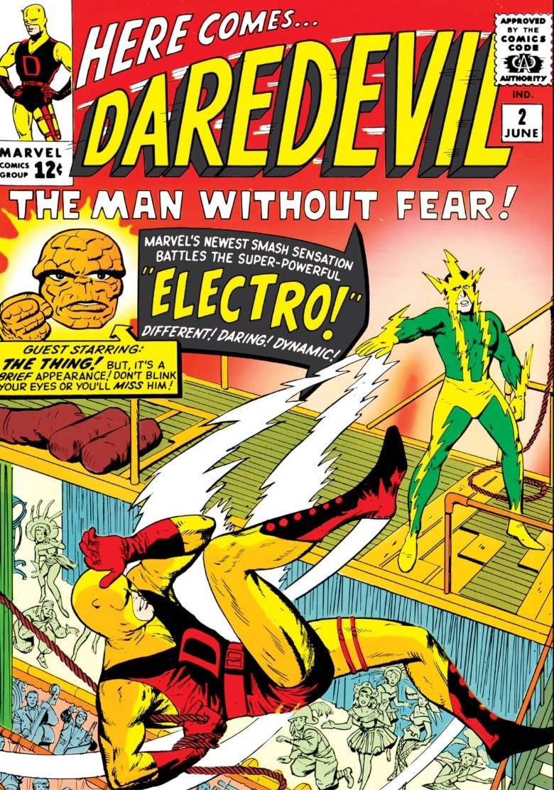 Daredevil #2 cover Daredevil fighting Electro