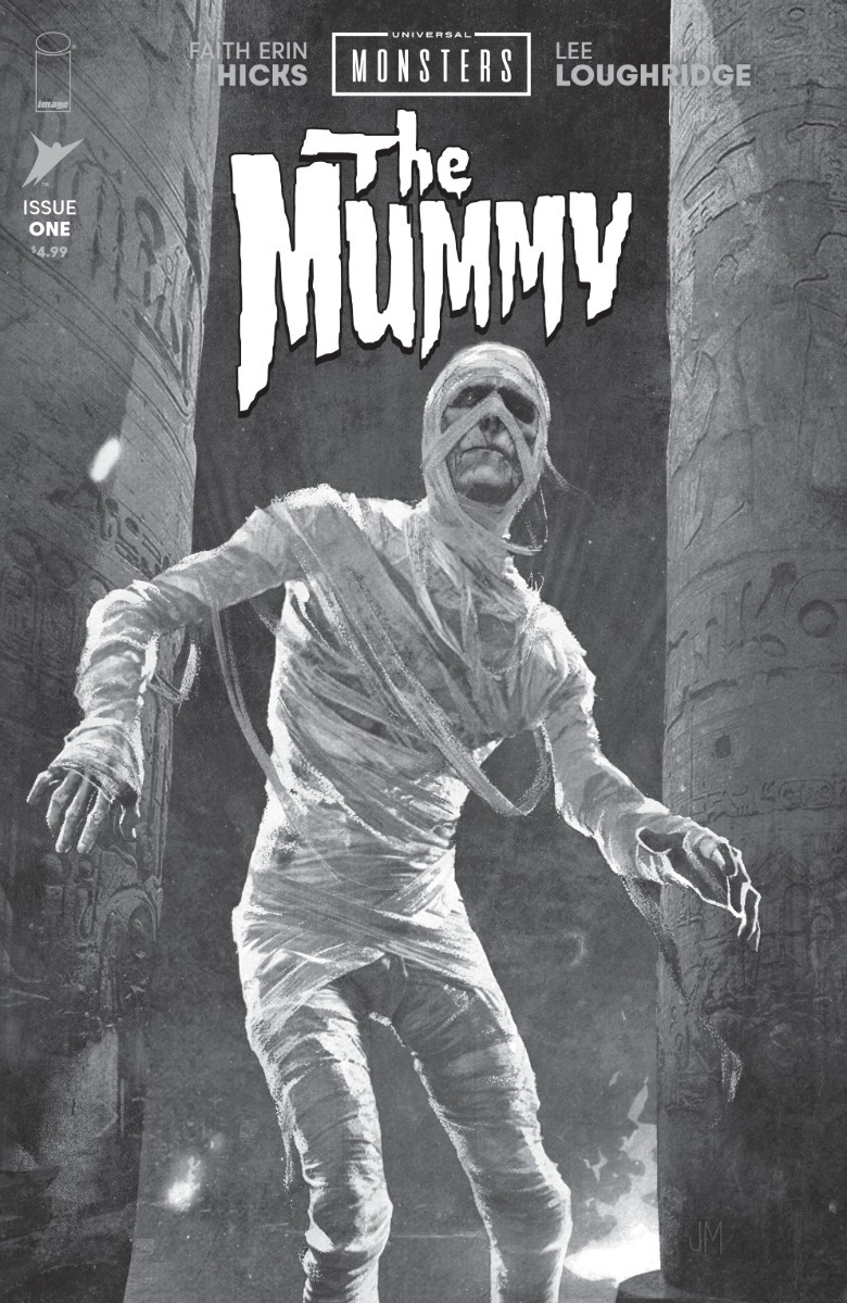 The Mummy #1 cover black and white version