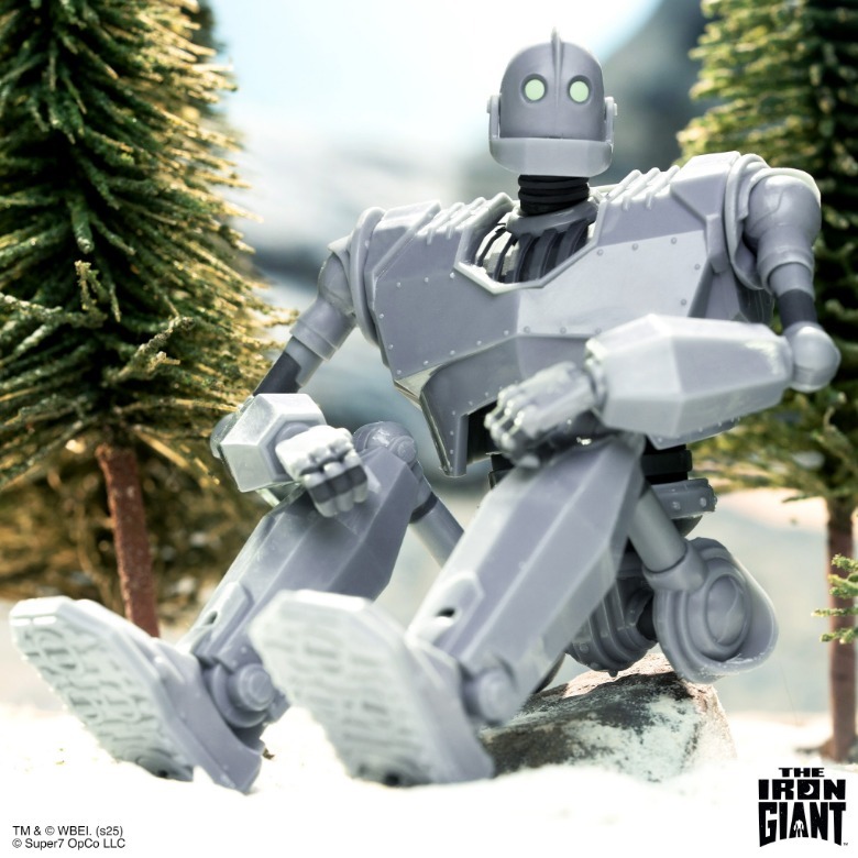 Super7 Iron Giant DELUXE Action Figure sitting in the woods