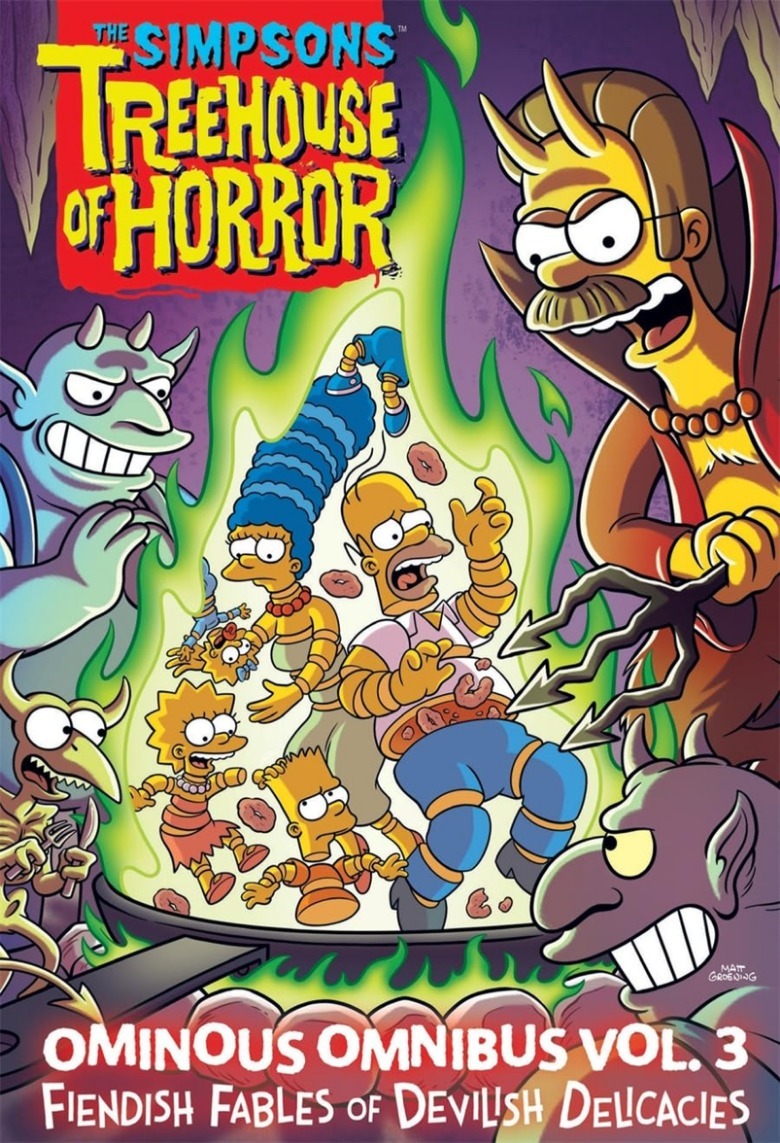 Portada del tercer volumen de la serie The Simpsons Treehouse of Horror Ominous Omnibus