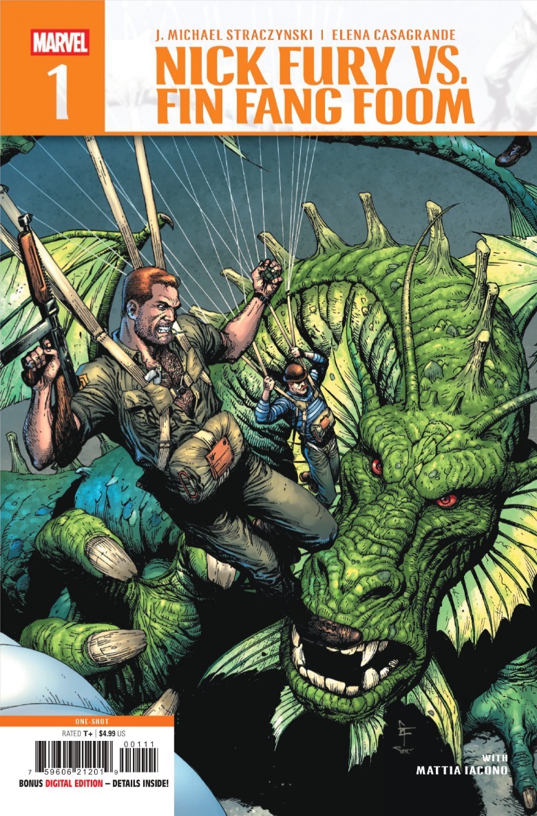 Nick Fury vs Fin Fang Foom cover