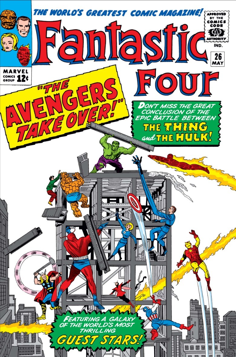Fantastic Four #26 Jack Kirby covern das Crossover von Hulk und Avengers