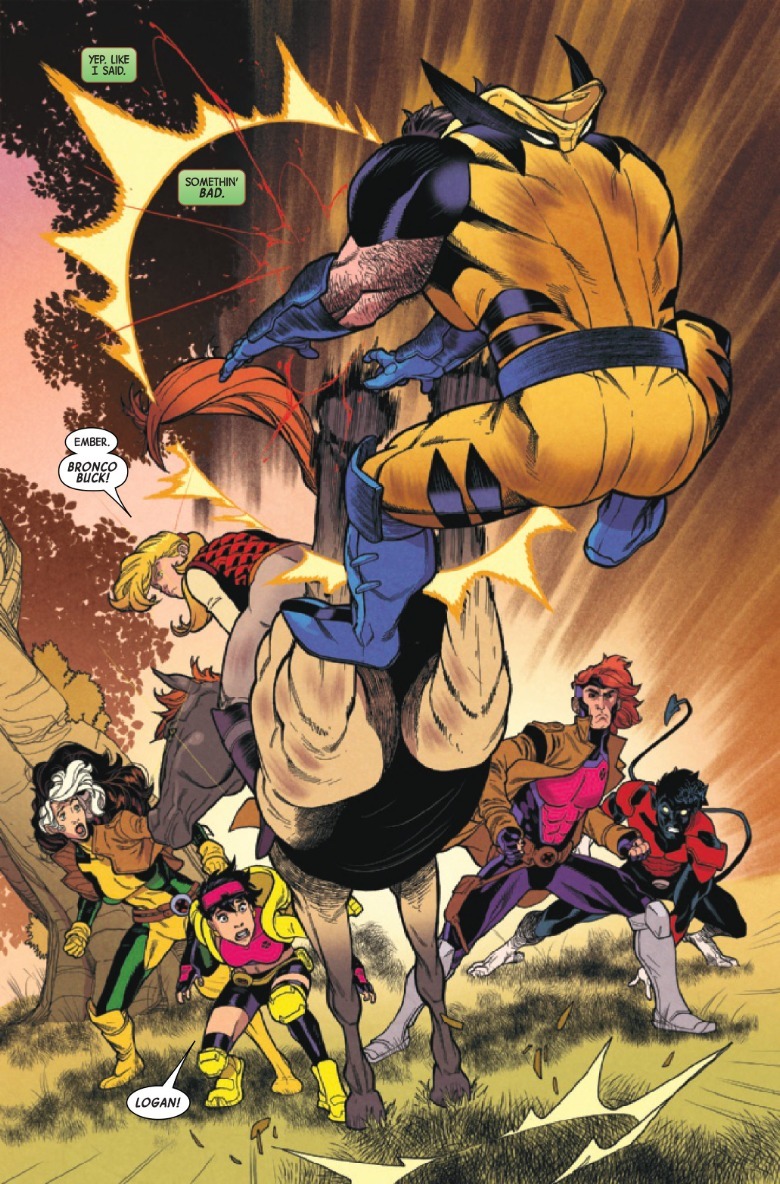 Uncanny X-Men #6 Calico horse kicks Wolverine