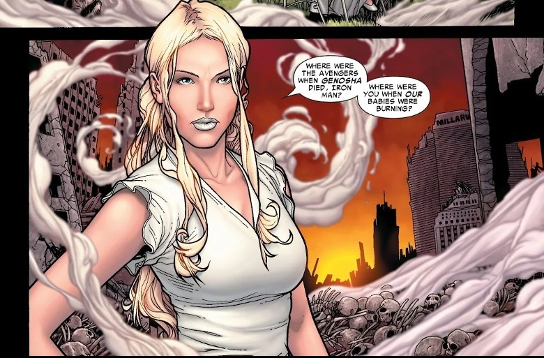 Marvel Guerra Civil Emma Frost ensina Homem de Ferro