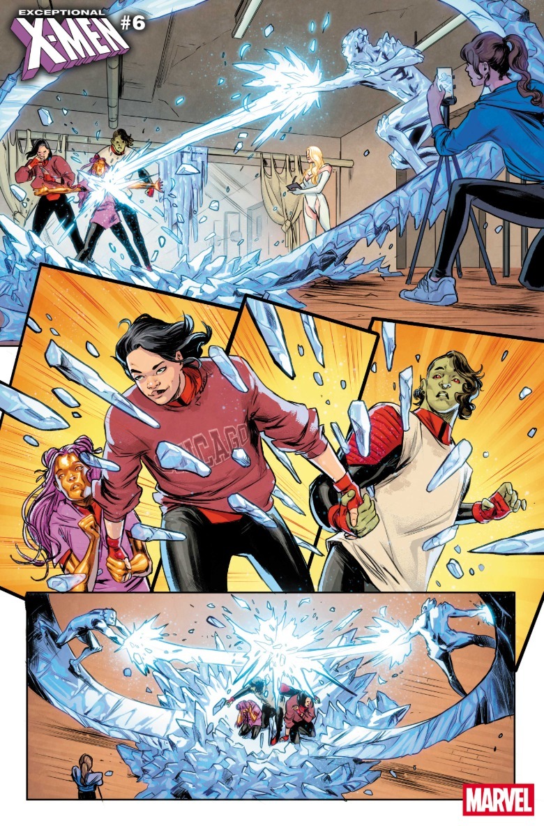 Exceptional X-Men #6 Iceman training mutant students