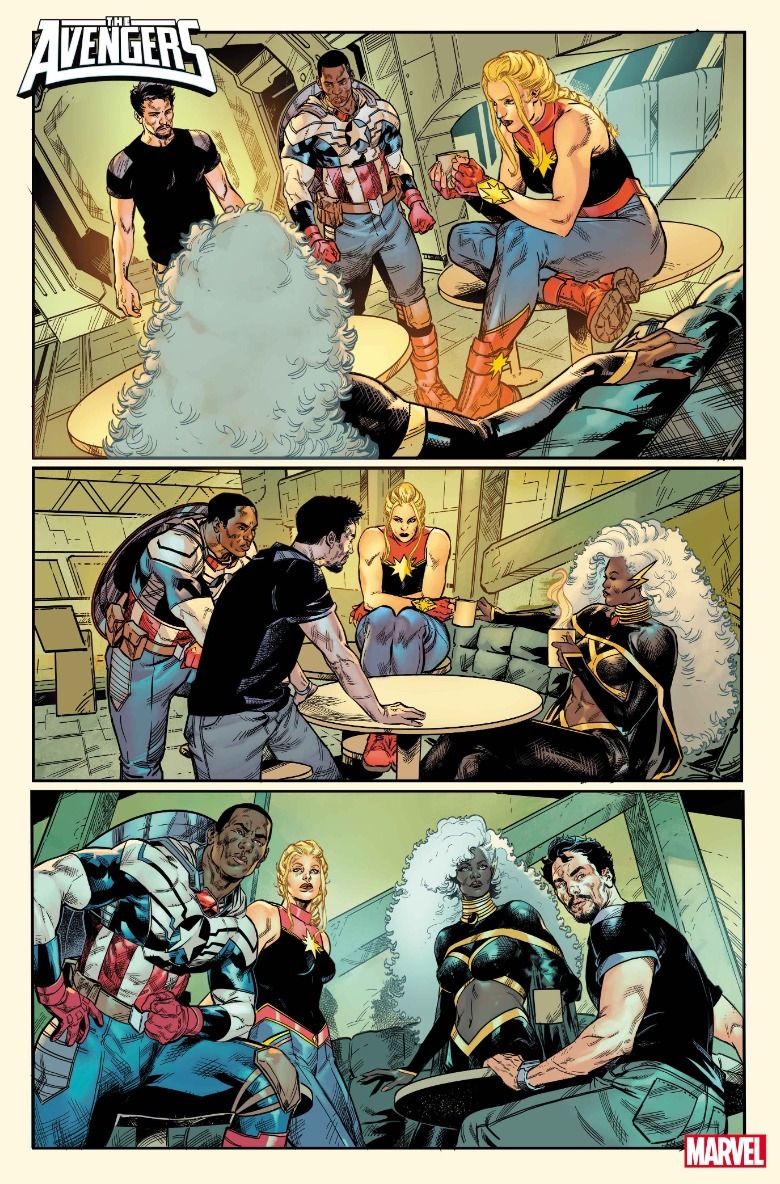 Vengadores #19 Tony Stark Capitán América Tormenta Carol Danvers