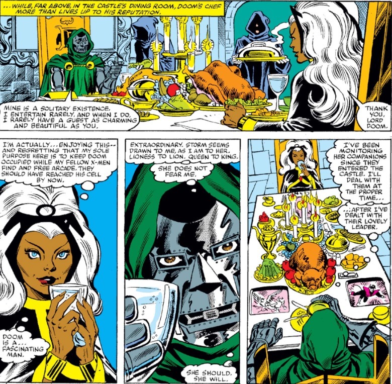 X-Men #145 Storm and Doom at dinner