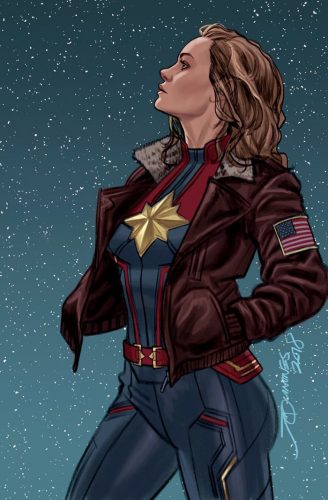 Captain Marvel Comic Cover - Brie Larson