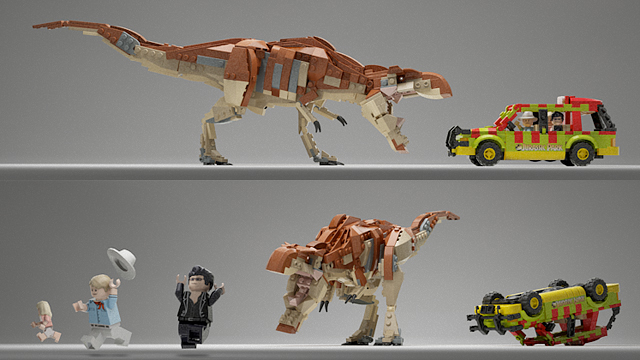 lego jurassic park custom dinosaurs